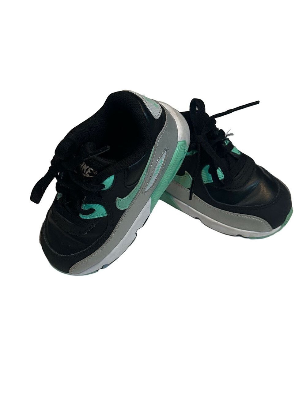 Nike Air Max Black and Green Sneakers Kids Size 8C